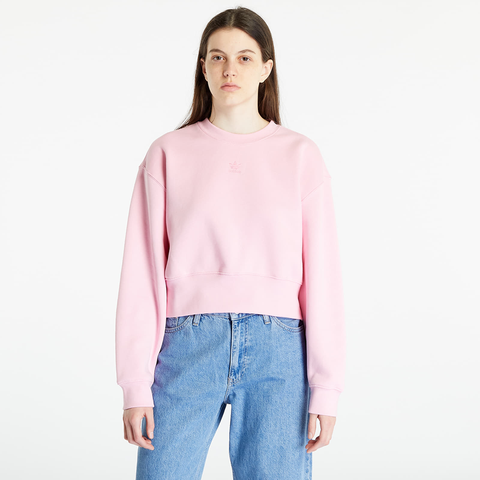 Mikiny adidas Originals Adicolor Essentials Crewneck True Pink