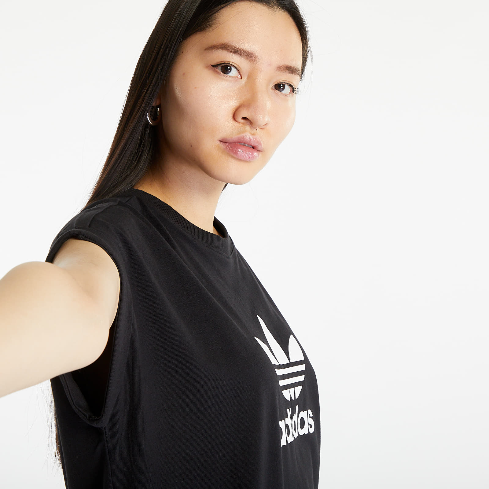 Adidas trefoil dress black new arrivals