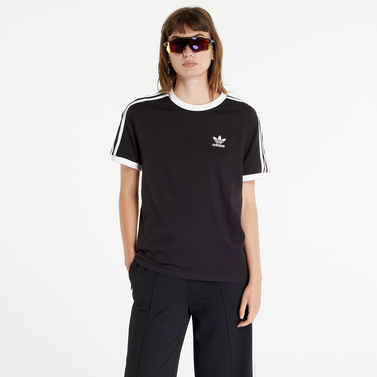 Tričká adidas Originals 3 Stripes Short Sleeve Tee Black