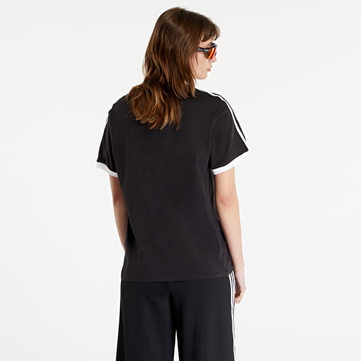 T shirts adidas Originals 3 Stripes Short Sleeve Tee Black Queens