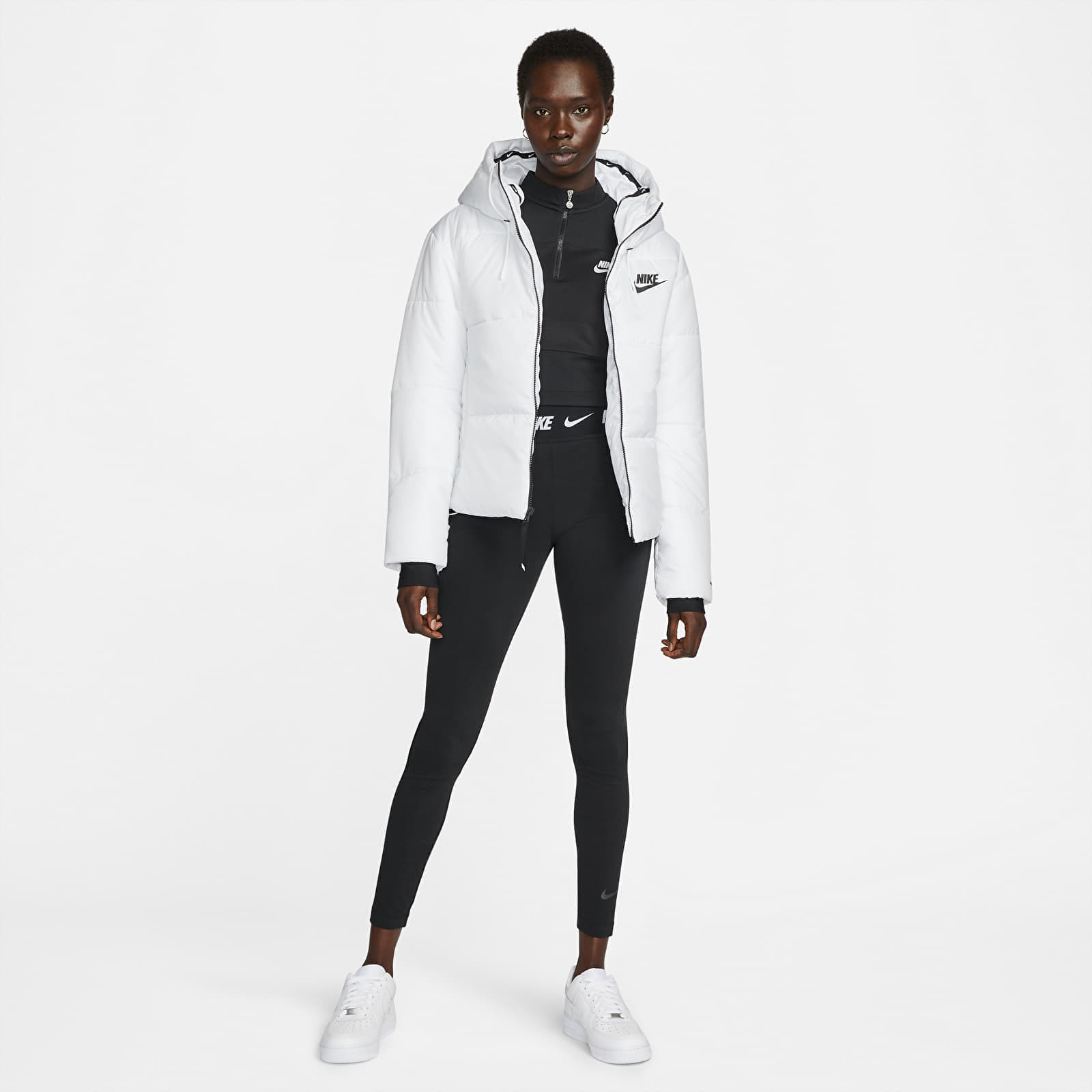 Jackets Nike NSW Therma FIT Repel Women s Jacket White Black Black Queens
