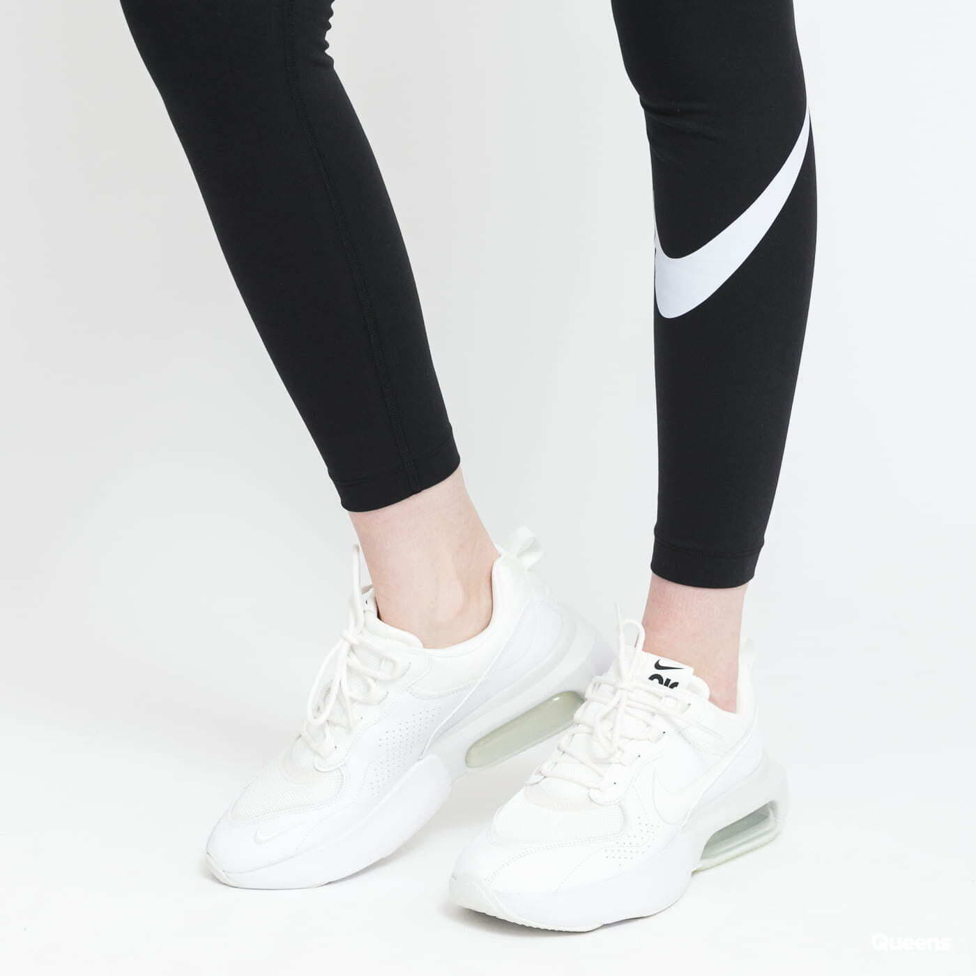 Κολάν Nike NSW Essential Women's Mid-Rise Swoosh Leggings Black/ White