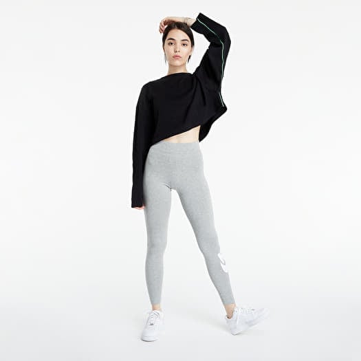 Leggins Nike Women's High-Waisted Logo Leggings Dk Grey Heather/ White