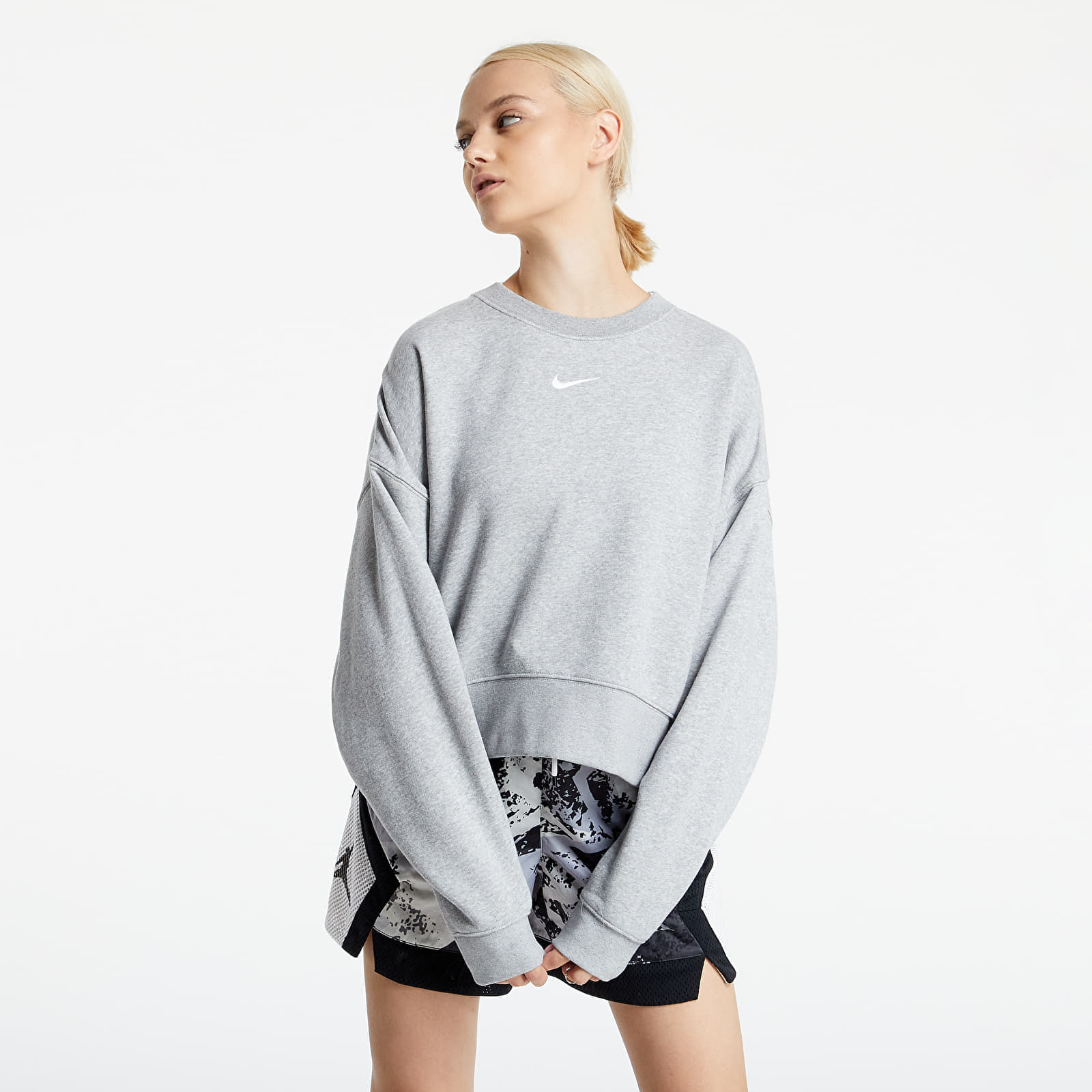 Nike grey and white sweatshirt sales