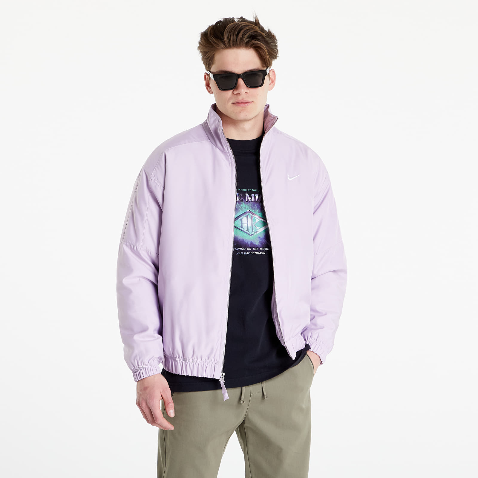 Jackets Nike Solo Swoosh Satin Bomber Jacket Purple Queens