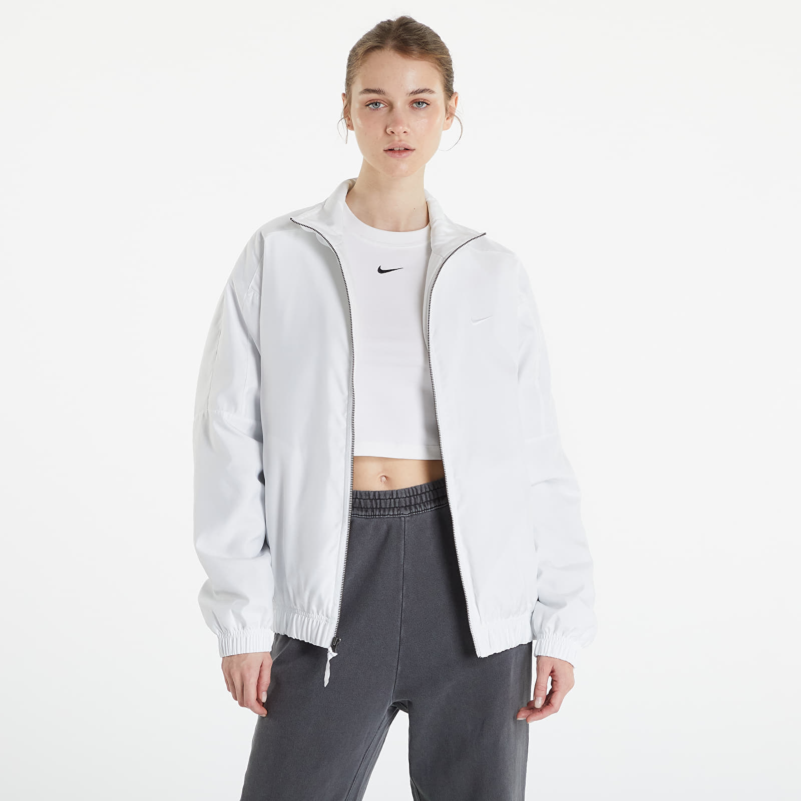 Jakne Nike Solo Swoosh Satin Bomber Jacket White