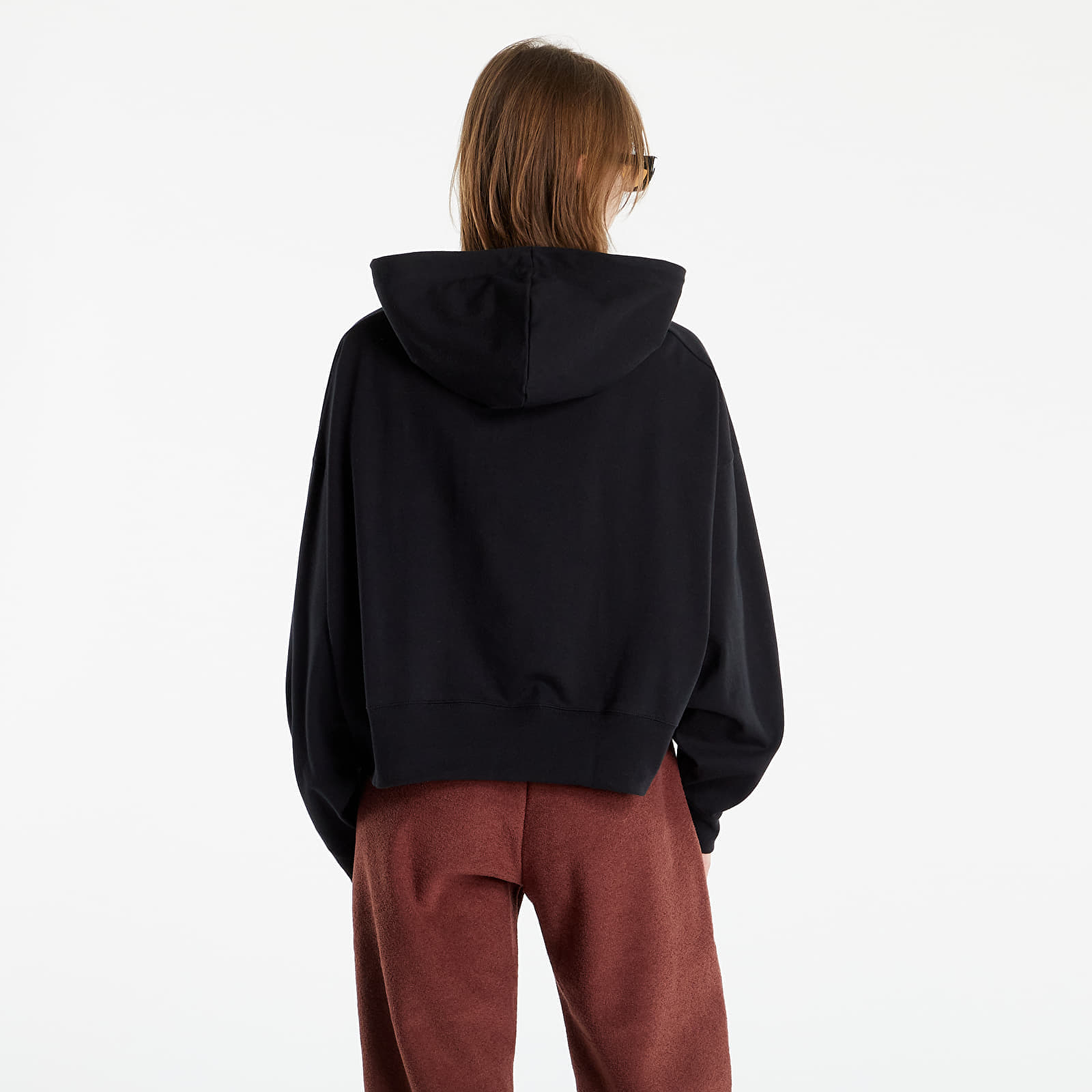 Mikiny Nike NSW Jersey Oversized Pullover Hoodie Black/ White