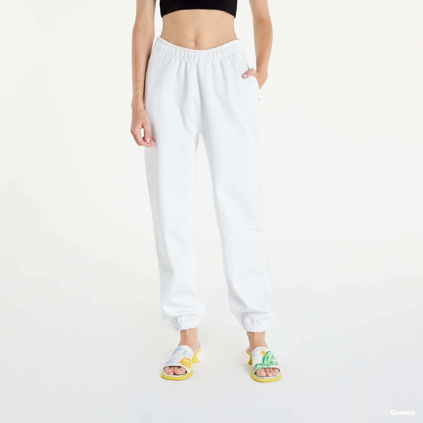 Siltās bikses Nike Sportswear NRG Solo Swoosh Fleece Pant Summit White/White