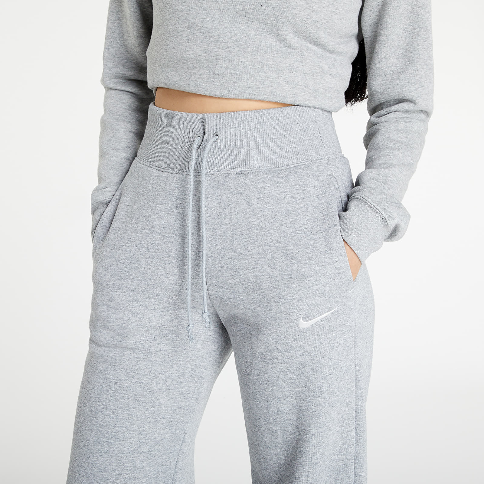 Jogger Pants Nike NSW Phoenix Fleece Women\'s High-Rise Wide-Leg Pants Dk  Grey Heather/ Sail | Queens