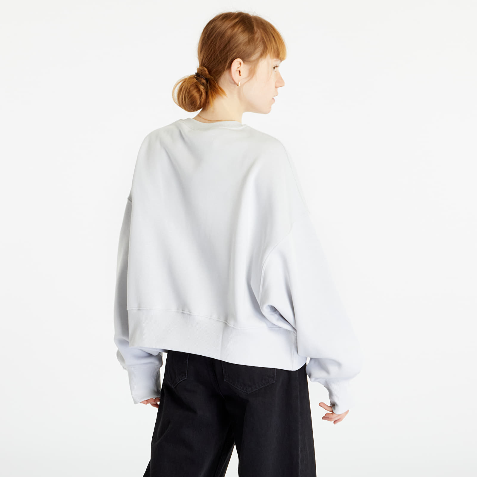 Mikiny Nike Sportswear Phoenix Fleece Women's Oversized Crewneck Sweatshirt Photon Dust/ Black