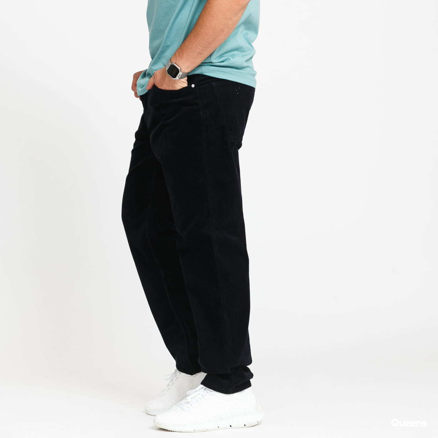 Jeans und Hosen Carhartt WIP Corduroy Newel Pant dark navy rinsed