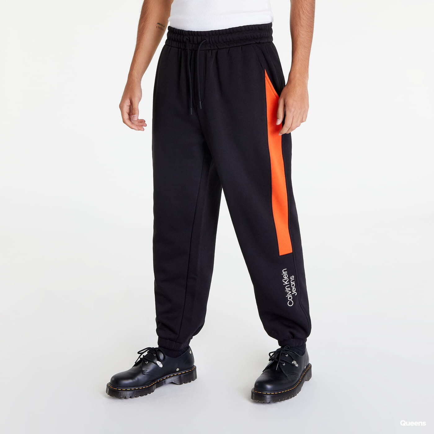 Pants and jeans CALVIN KLEIN JEANS Relaxed Colour Block Joggers Black/ Coral Orange