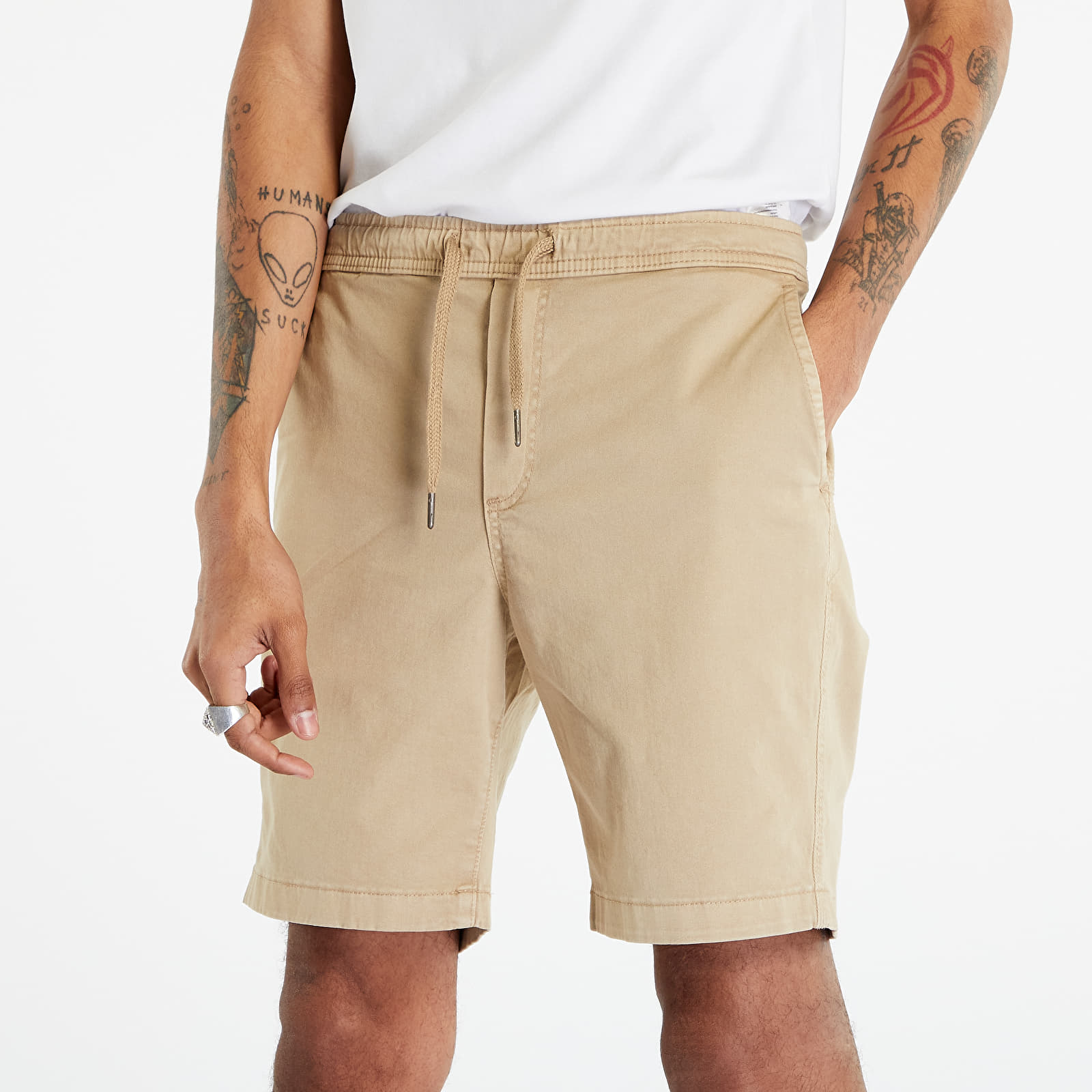 Rövidnadrágok Urban Classics Stretch Twill Joggshorts Union Beige