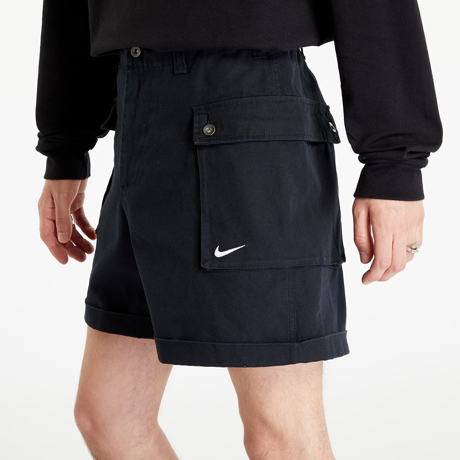Shorts Nike Life Men s Woven Cargo Shorts Black White Queens