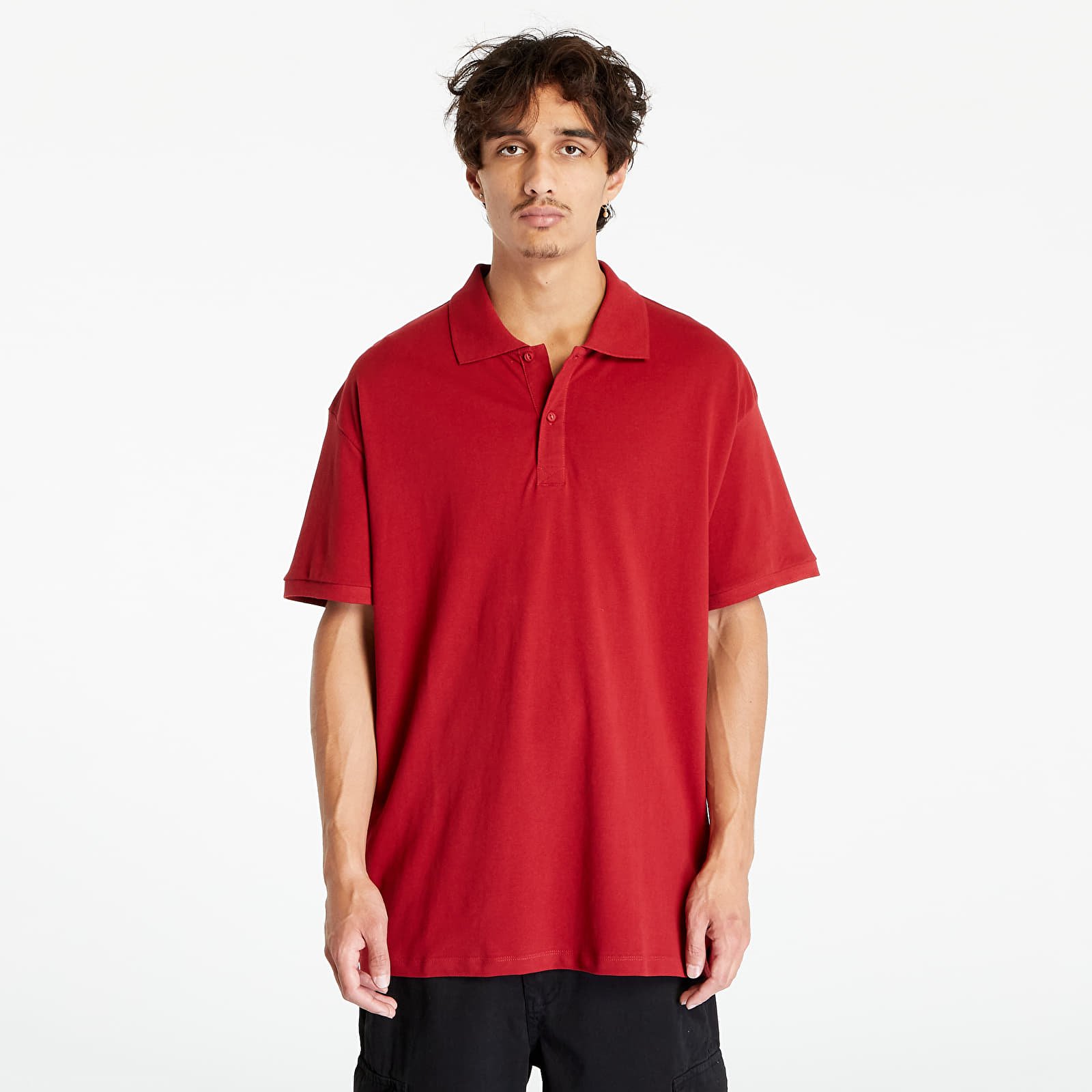 T-shirts Urban Classics Oversized Polo Brickred