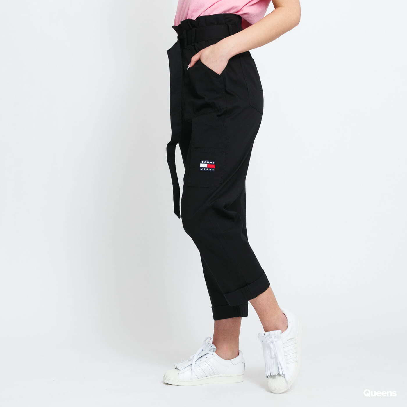 Cargo kalhoty TOMMY JEANS W Paperbag Cargo Pant Black