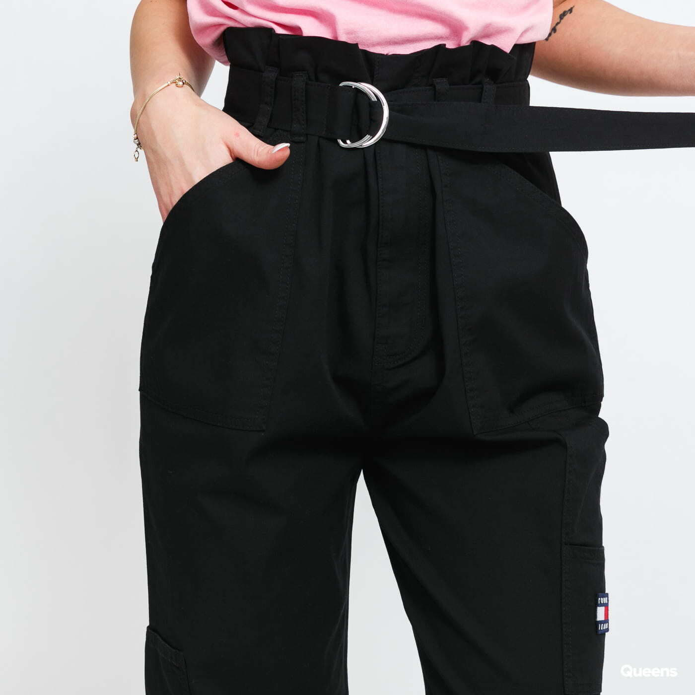 Cargo kalhoty TOMMY JEANS W Paperbag Cargo Pant Black