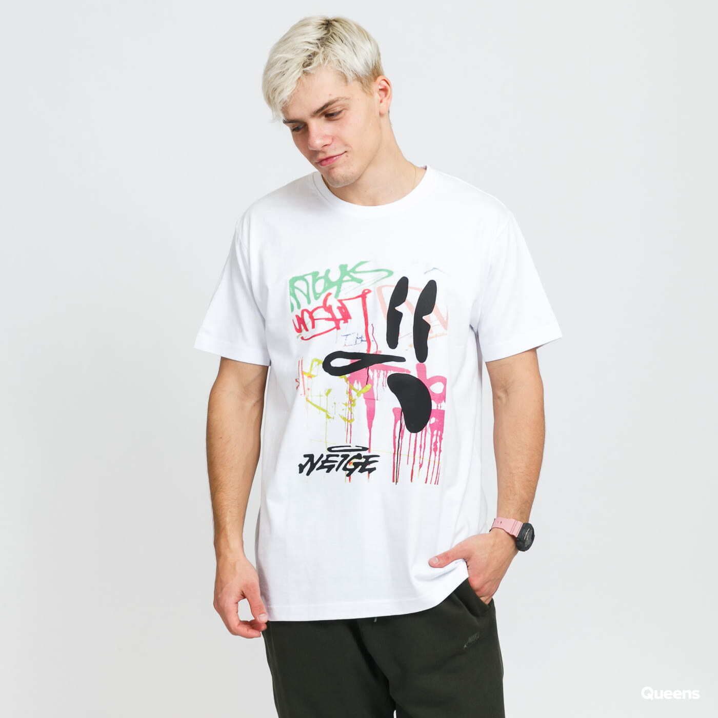 T-shirts Neige Face Tag Tee White