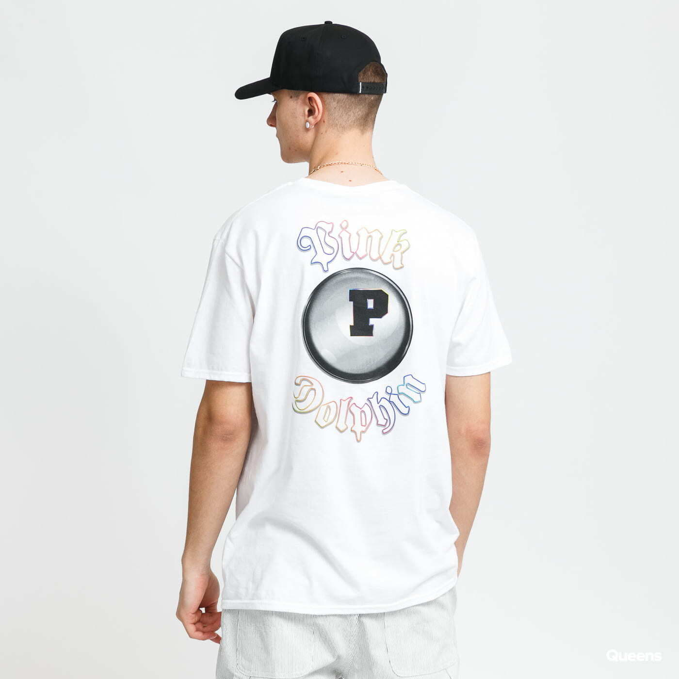 Tričká Pink Dolphin Chrome 8-Ball Ocean Tee White