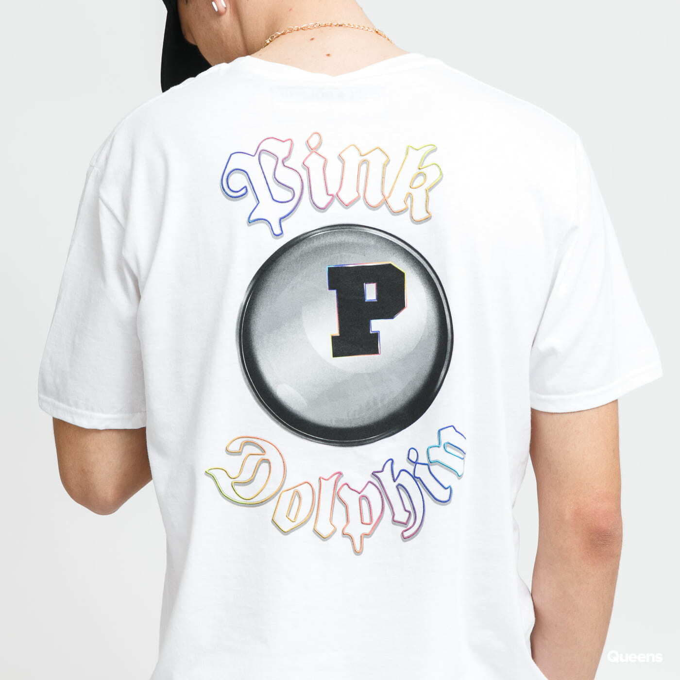 Tričká Pink Dolphin Chrome 8-Ball Ocean Tee White