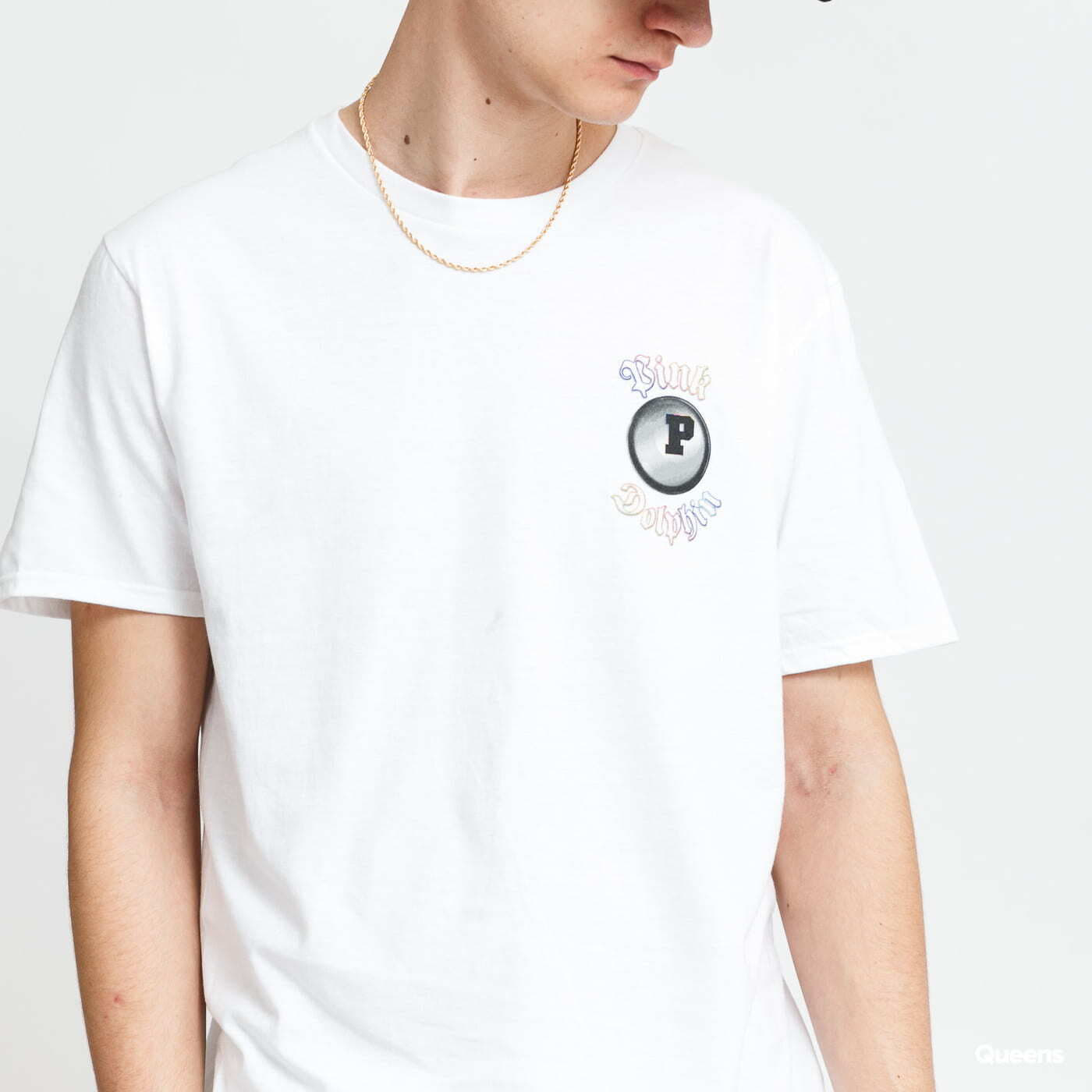 Tričká Pink Dolphin Chrome 8-Ball Ocean Tee White