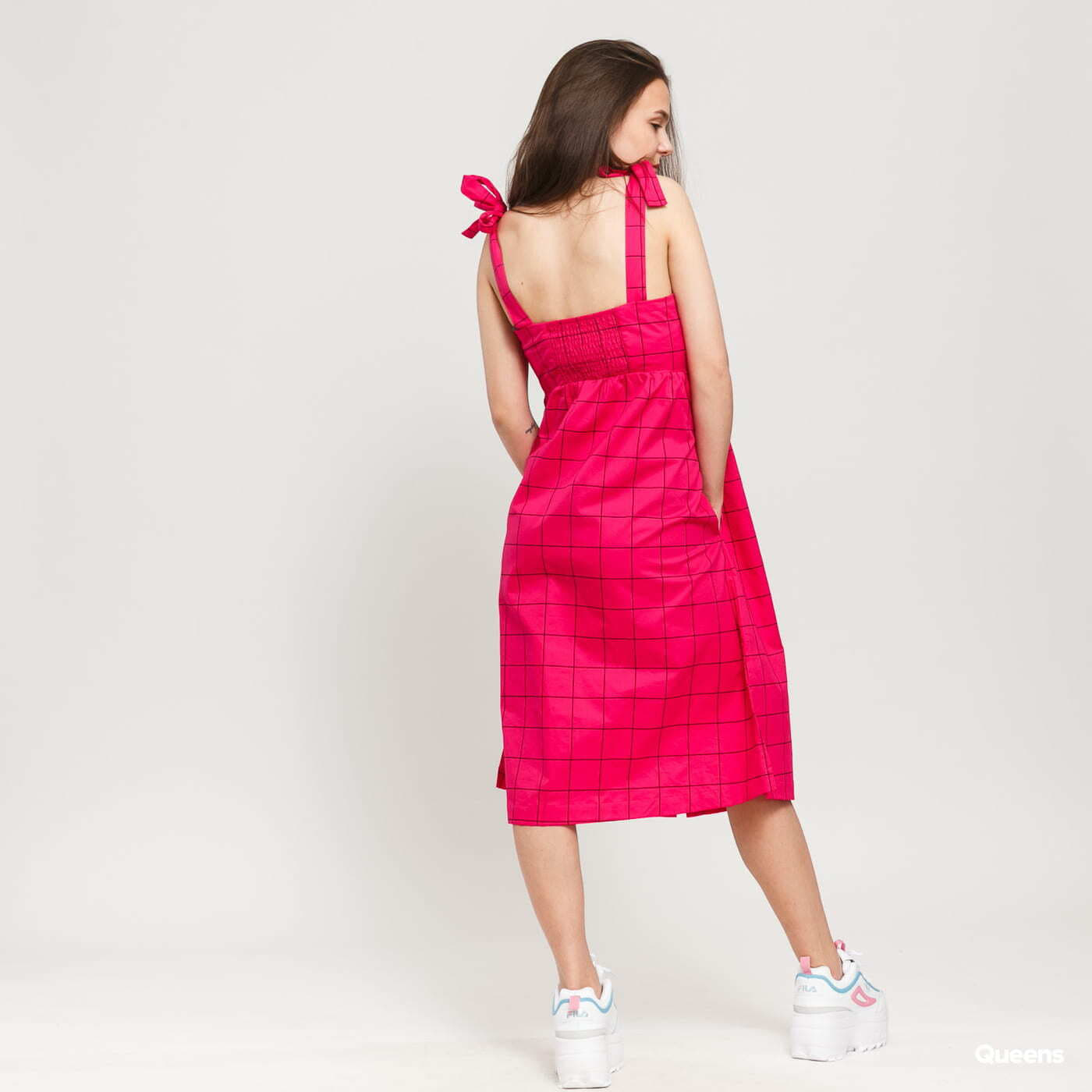 Šaty LAZY OAF Caged In Button Dress Pink/ Black