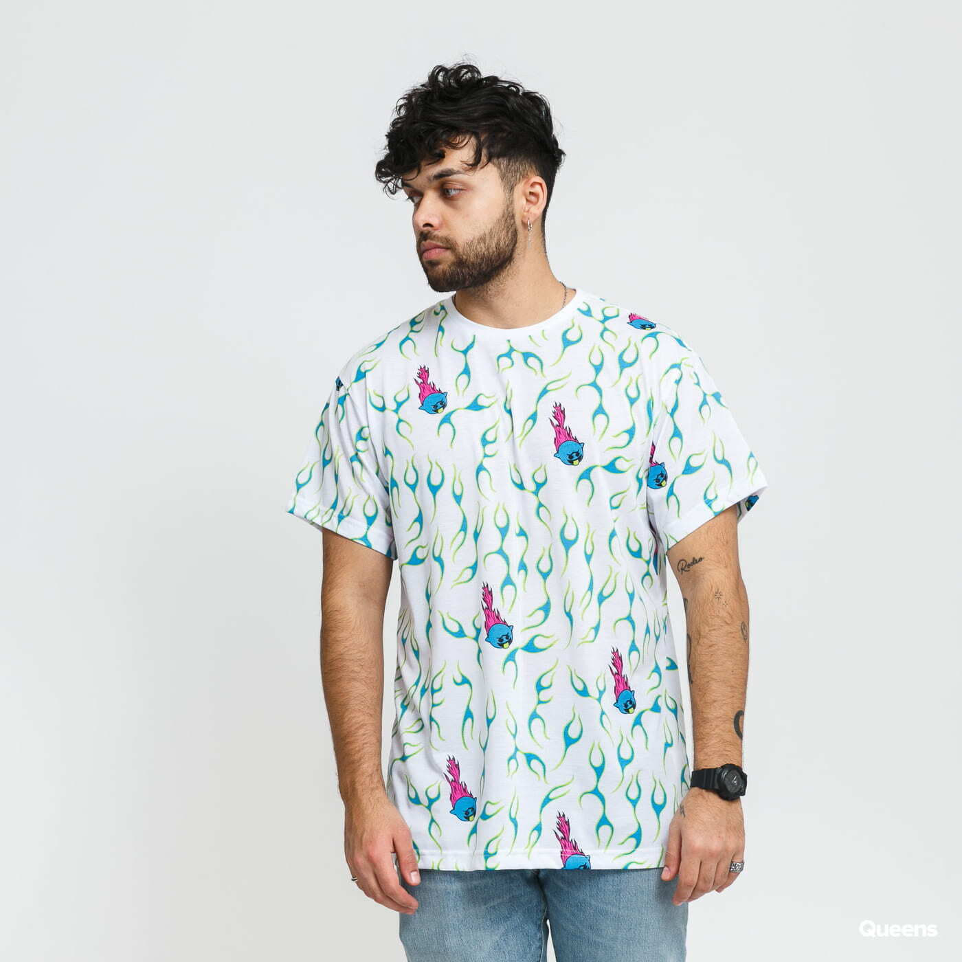 Tricouri Pink Dolphin Ghost Flame 2.0 Tee White
