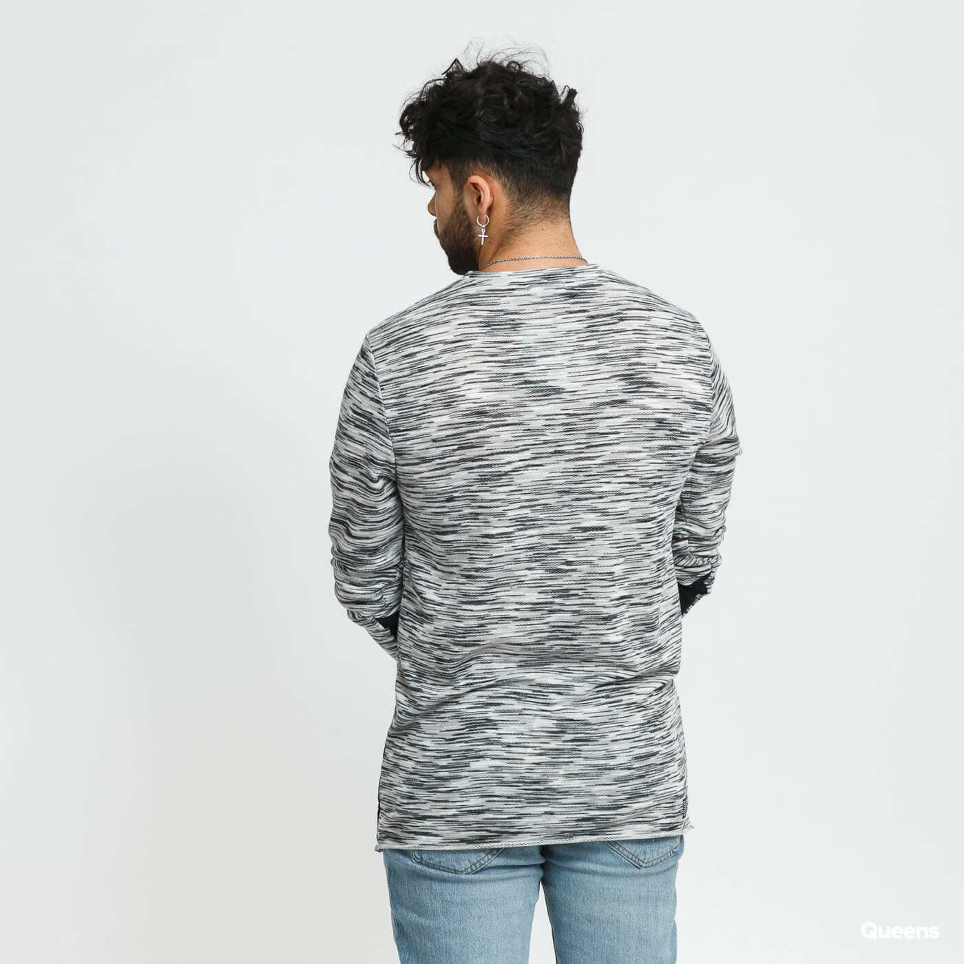 Hoodies and sweatshirts  Pink Dolphin Marble Weave Lightweight Sweater Grey/ White/ Black
