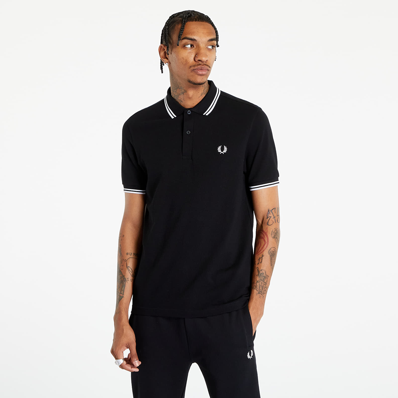T-särgid FRED PERRY Twin Tipped Shirt Black