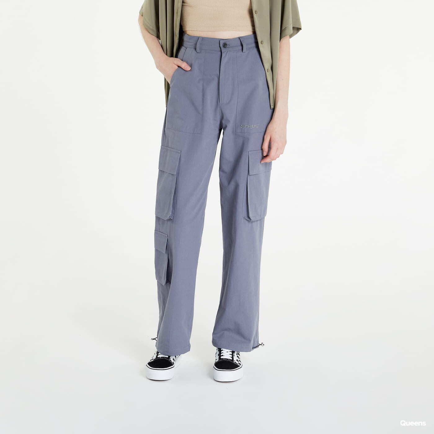 Cargo Hosen Sixth June Wide Leg Cargo Pants Grey
