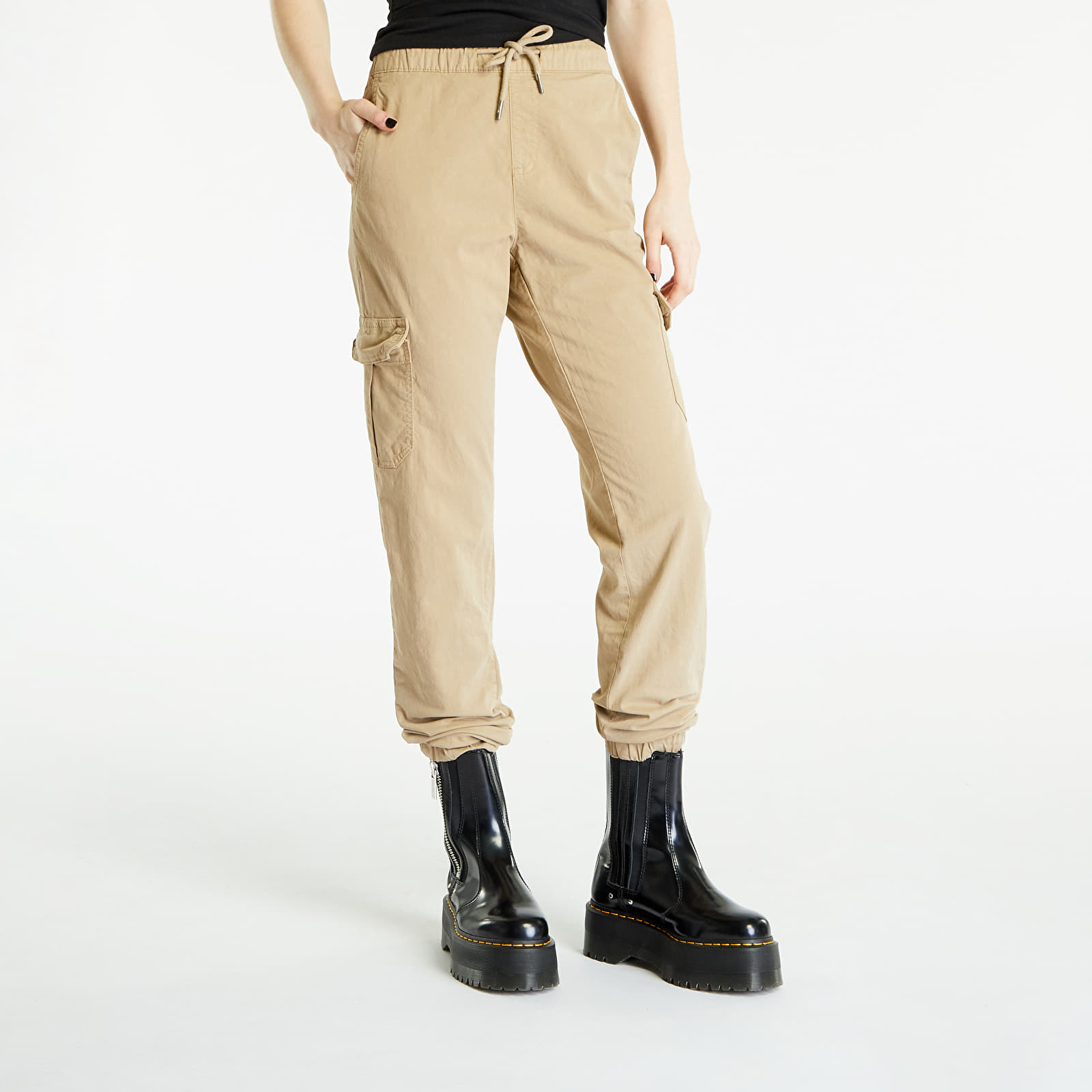 Панталони Cargo Urban Classics Ladies High Waist Cargo Jogging Pants Union Beige