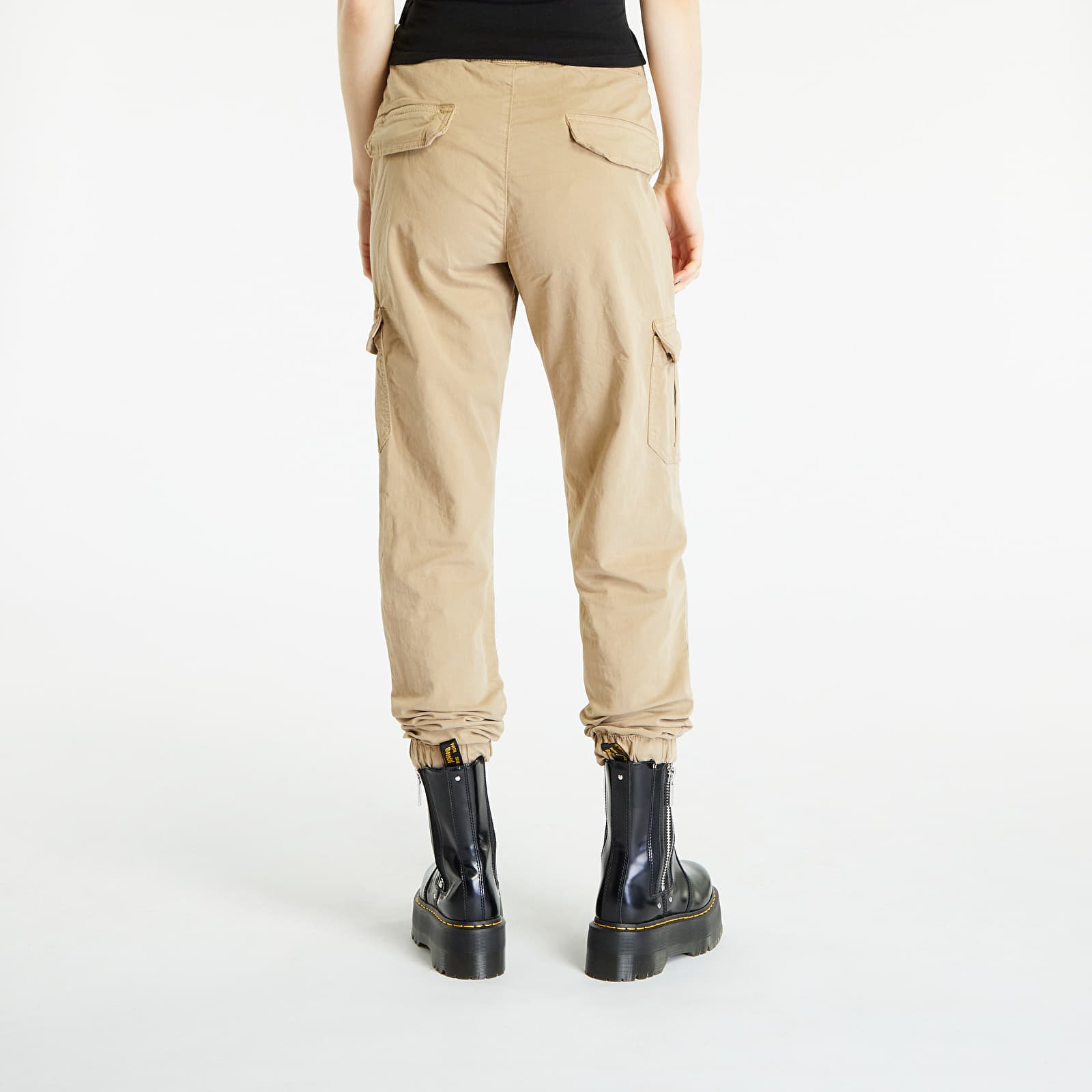 Cargo nohavice Urban Classics Ladies High Waist Cargo Jogging Pants Union Beige