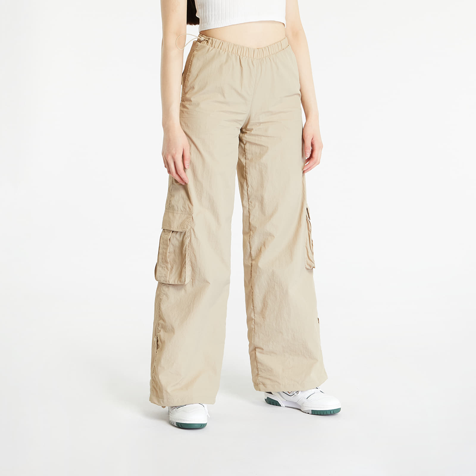 Urban Classics LADIES STRIPED CRINKLE PANTS - Trainingsbroek - black