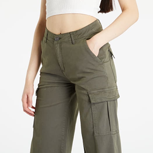 Cargo pants Urban Classics Ladies High Waist Wide Leg Twill Cargo Pants  Olive | Queens