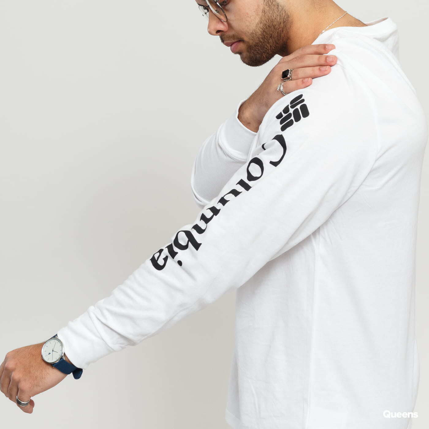 Majice Columbia North Cascades Mini Logo LS White