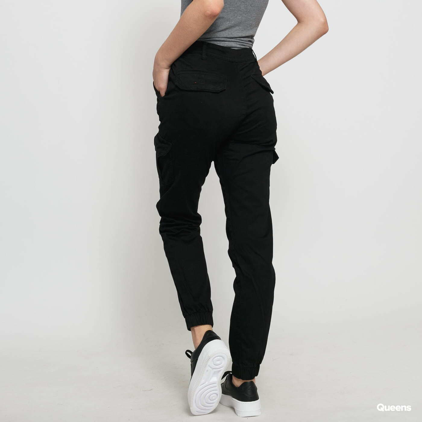 Pantaloni Urban Classics Ladies High Waist Cargo Pants Black - 1 | YEO