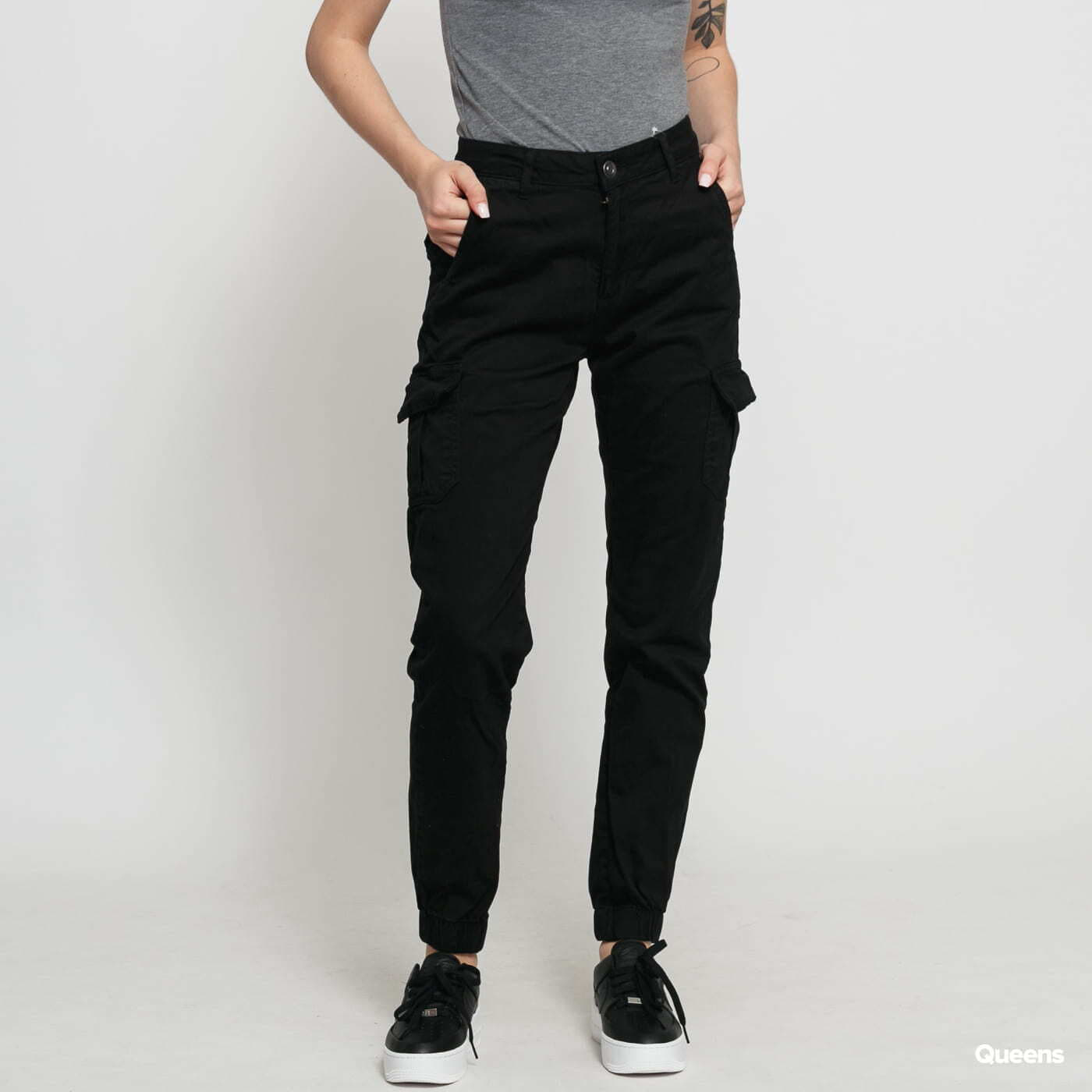 Cargo pants Urban Classics Ladies High Waist Cargo Pants Black