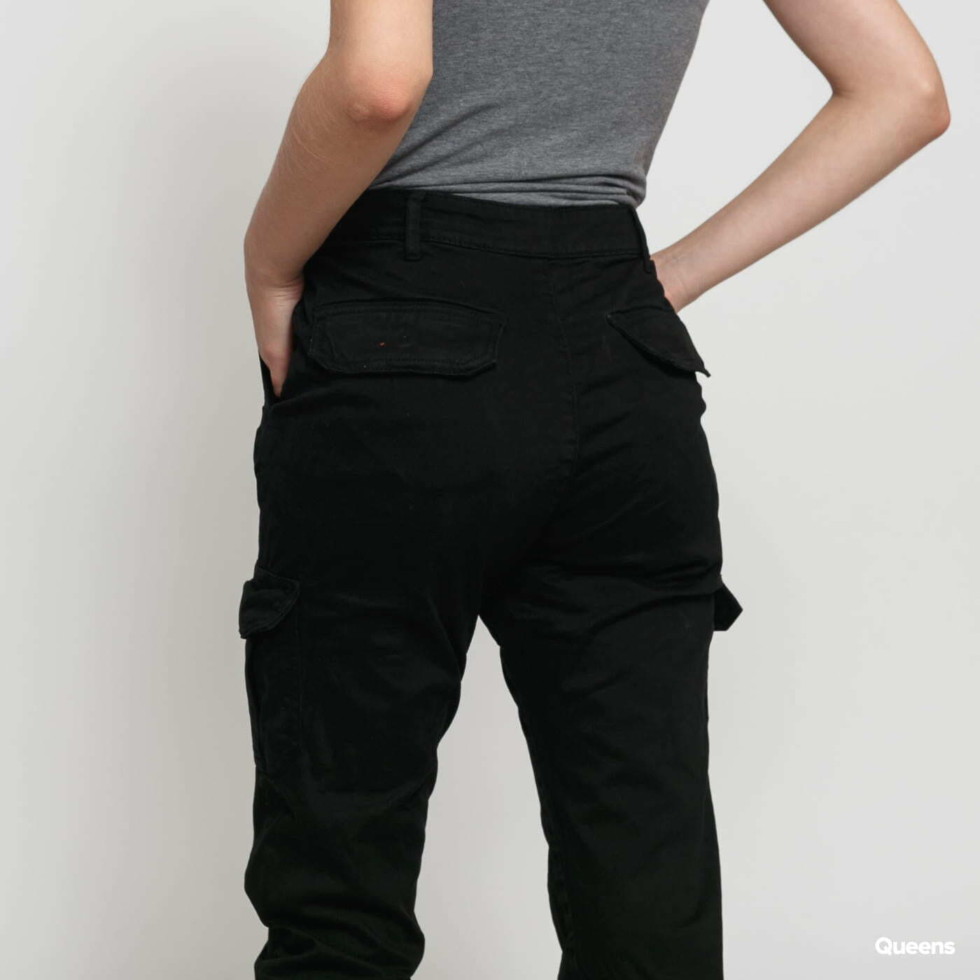 Cargo pants Urban Classics Ladies High Waist Cargo Pants Black | Queens