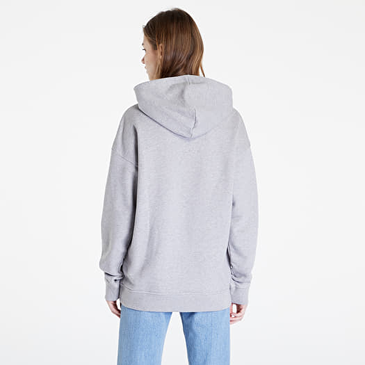 Hoodies and sweatshirts adidas Originals Trefoil Hoodie Melange Grey/ White  | Queens