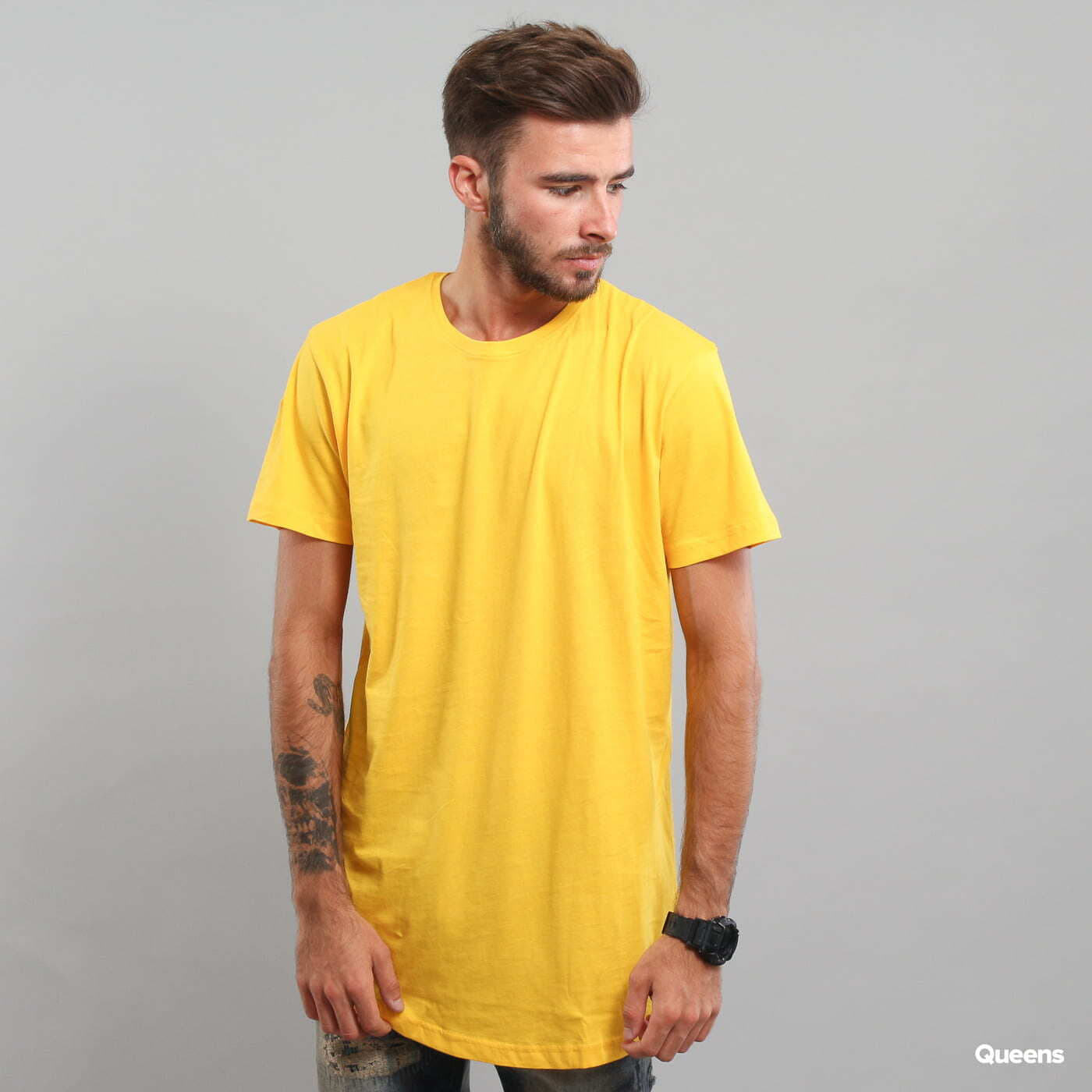 T-shirts Urban Classics Shaped Long Tee Yellow