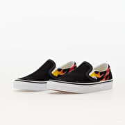 Black vans with flames slip on sales