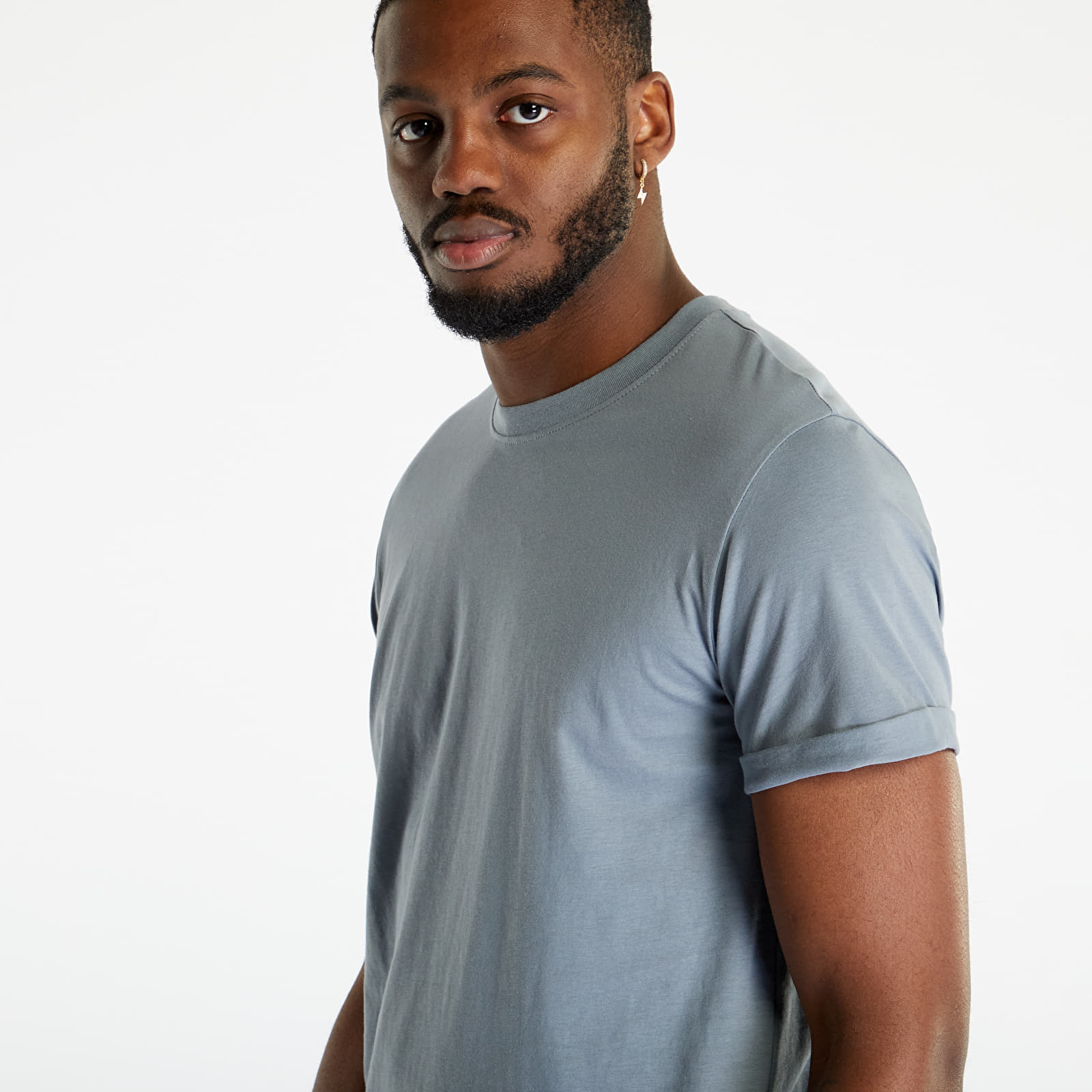Tričká CALVIN KLEIN JEANS Badge Turn Up Sleeve S/S Knit Top Grey