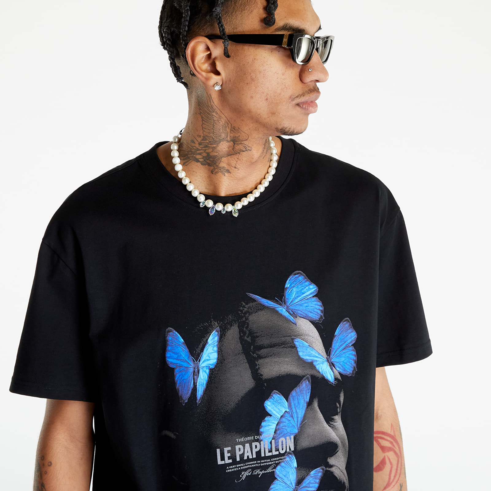   Μπλούζες Urban Classics Le Papillon Oversize Tee Black