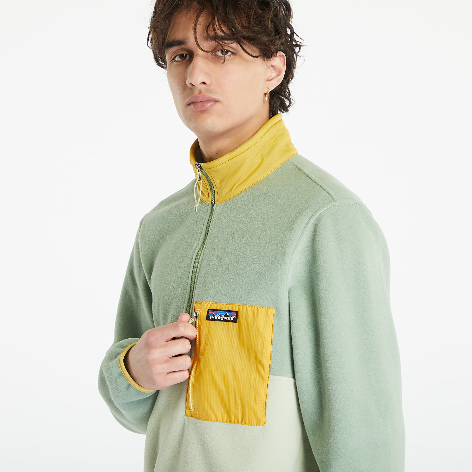 Hoodies en truien Patagonia M's Microdini 1/2 Zip P/O Green