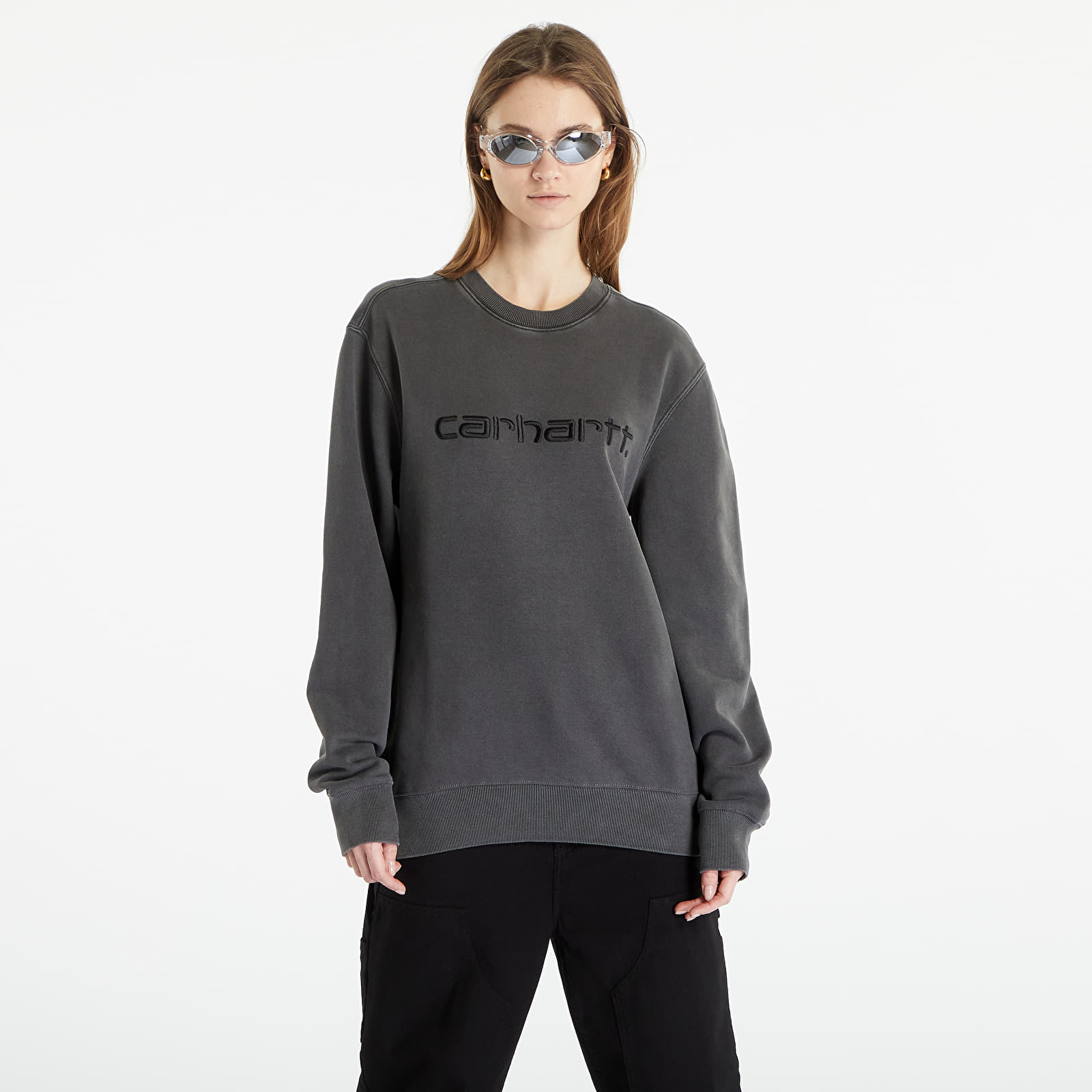 Hanorace Carhartt WIP Duster Sweatshirt UNISEX Black Garment Dyed