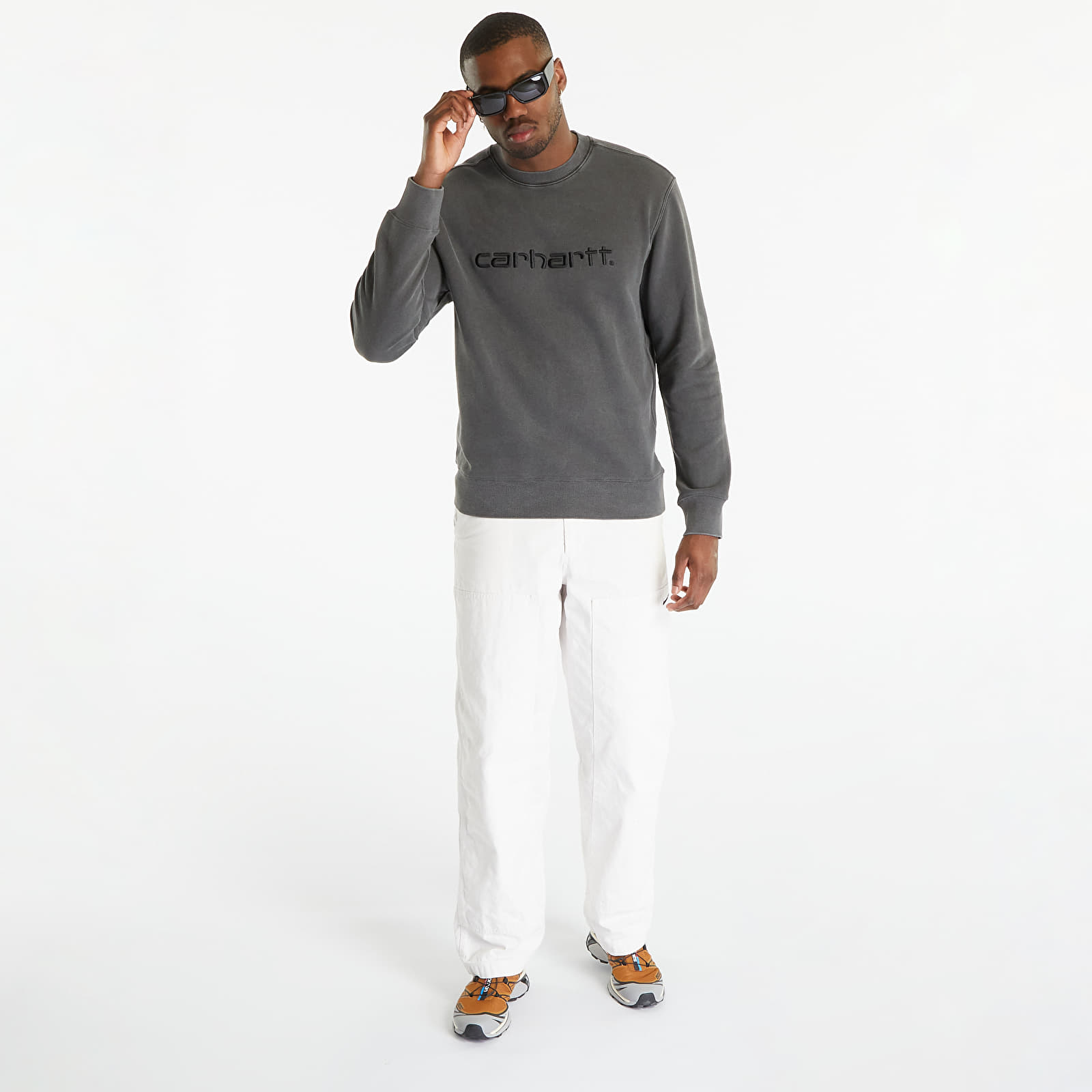 Hanorace Carhartt WIP Duster Sweatshirt UNISEX Black Garment Dyed