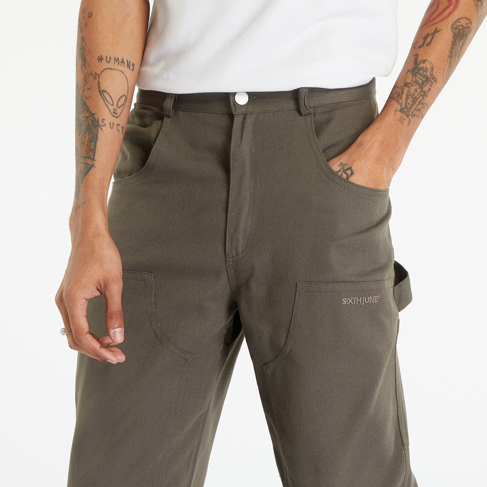 Džínsy a nohavice Sixth June Carpenter Pants Dark Green