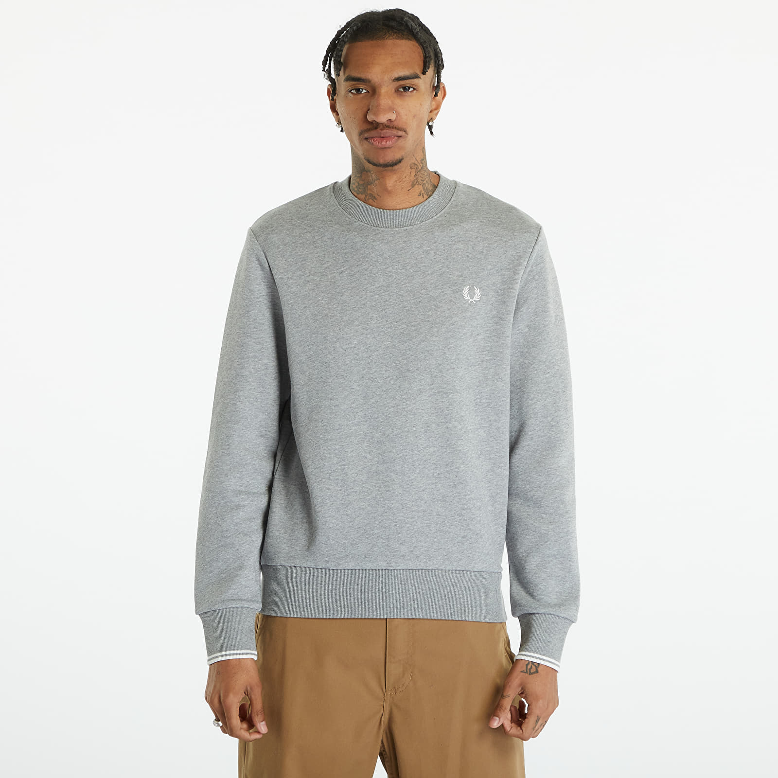 Hoodies and sweatshirts FRED PERRY Crew Neck Sweatshirt Steel