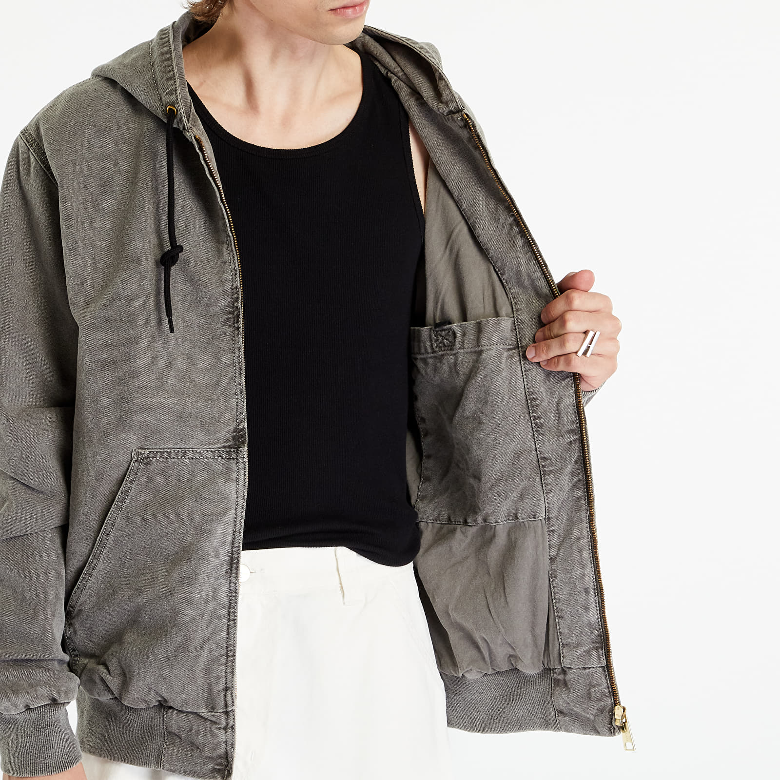Kurtki Carhartt WIP Active Jacket UNISEX Black Faded
