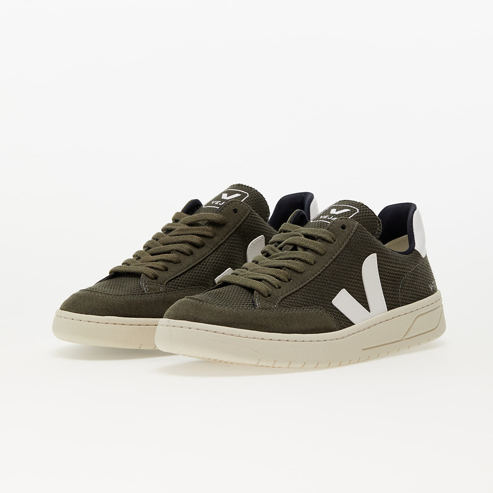 Zapatillas Hombre Veja V-12 B-Mesh Olive/ White
